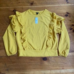 Nwt Ann Taylor mustard ruffle top